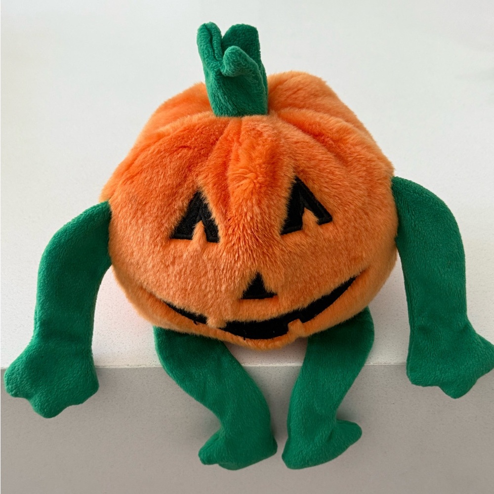 Vintage 1999 Large TY‎ Halloween Beanie Buddies Pumpkin Plush Jack O Lantern